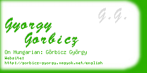 gyorgy gorbicz business card