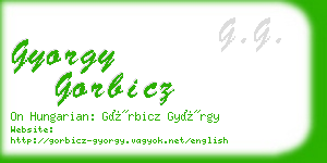 gyorgy gorbicz business card